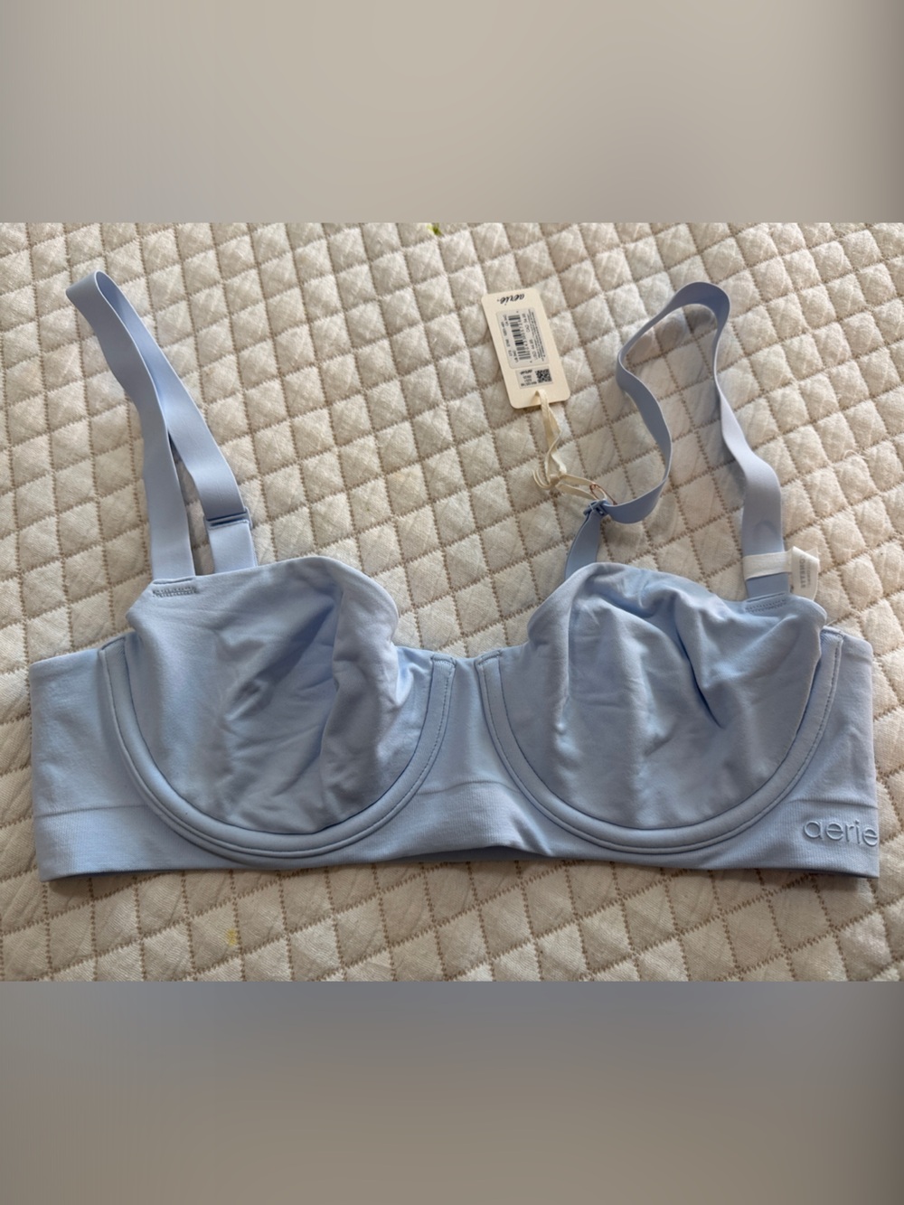 aerie SMOOTHEZ Seamless Unlined Bra Blue 34C